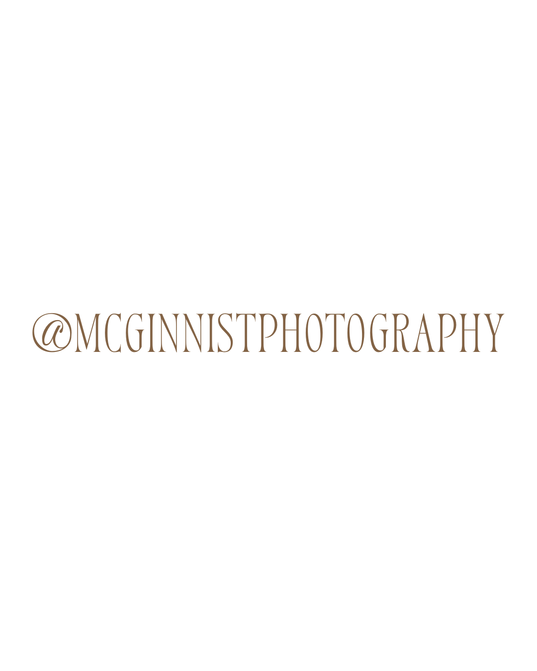 A stylish brown text watermark for McGinnist Photography in a decorative font against a white background.