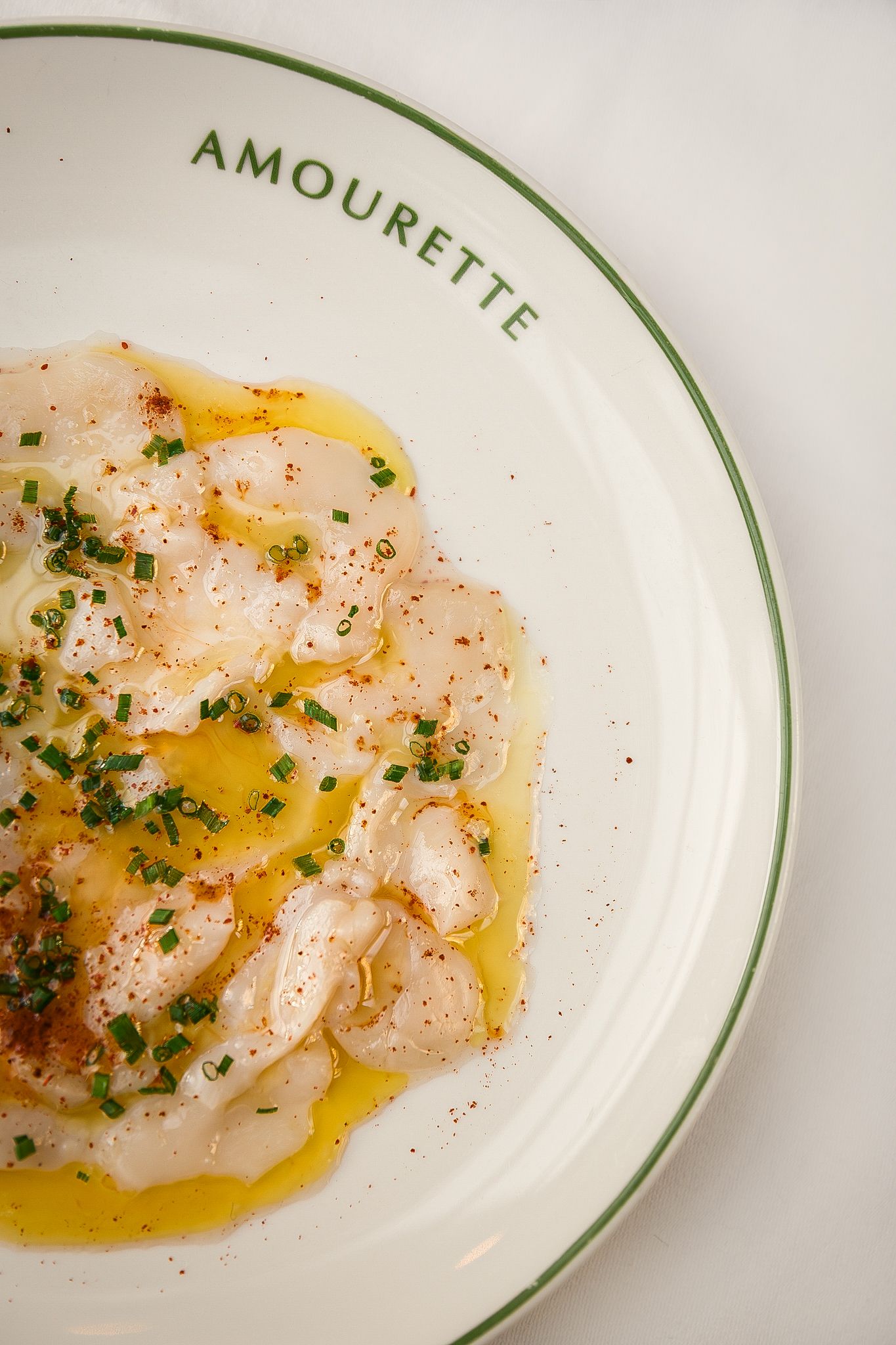 Sea bass tartare at Amourette restaurant in Paris