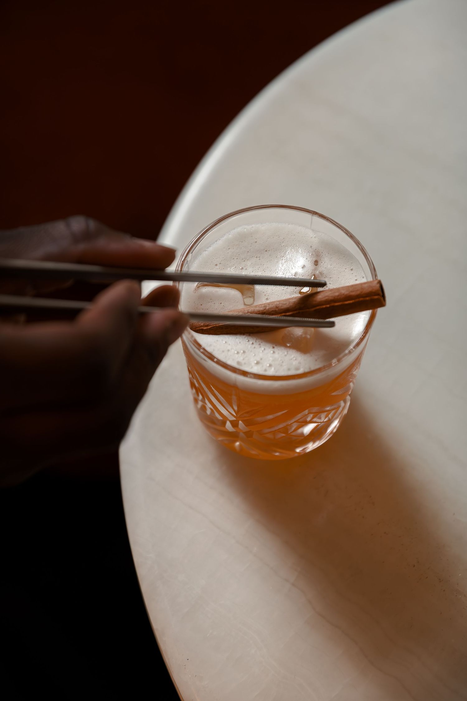 Homemade iced tea being prepared at Casetta restaurant in Hôtel 5 Particulier, Neuilly