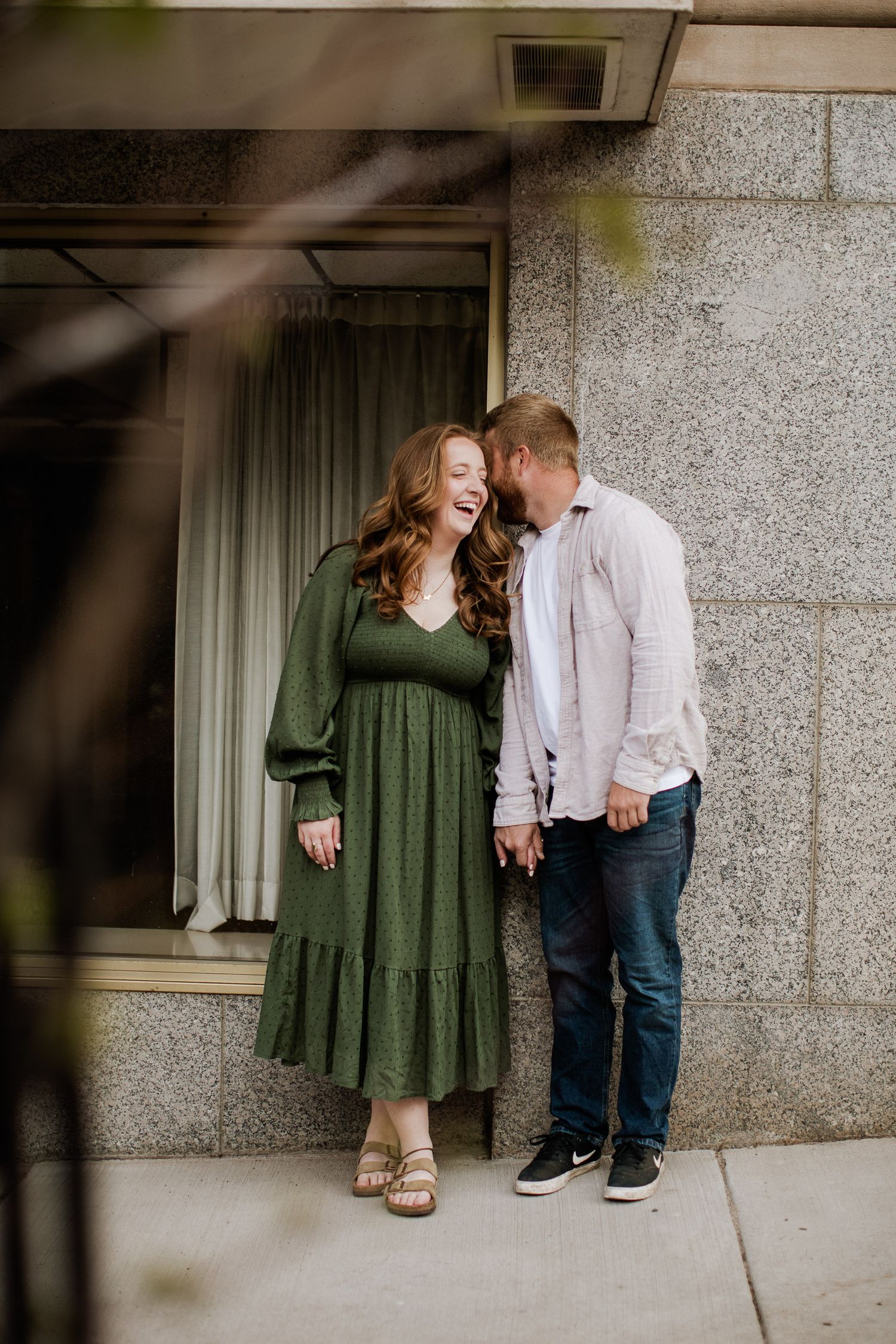 Sunrise engagement pictures downtown Marquette, Michigan.