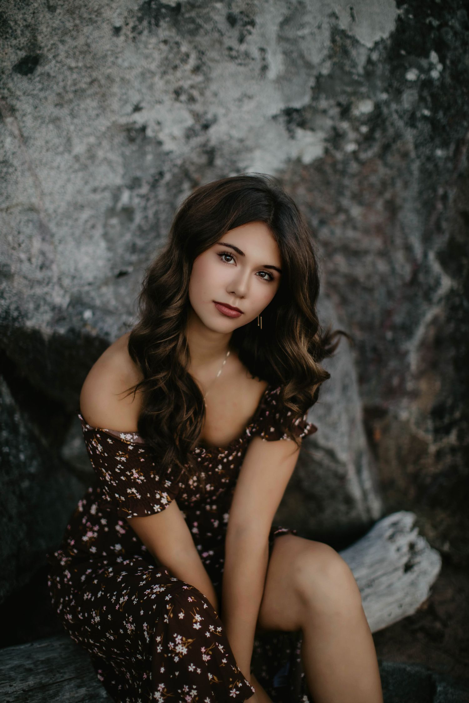 high school senior girl on a beach in dress. Escanaba, Marquette, NYC best senior portrait photographer