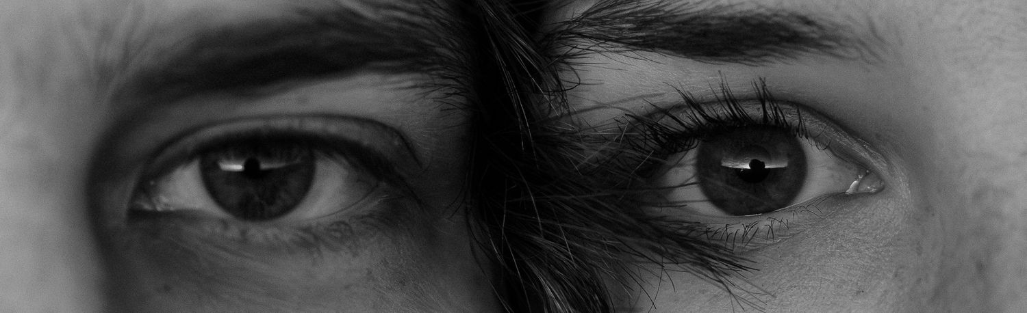 Close-up view of eyes looking directly at camera.