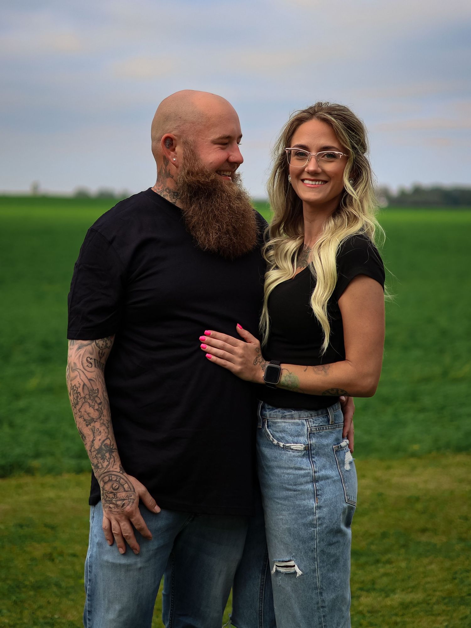 Boyfriend and girlfriend outdoors