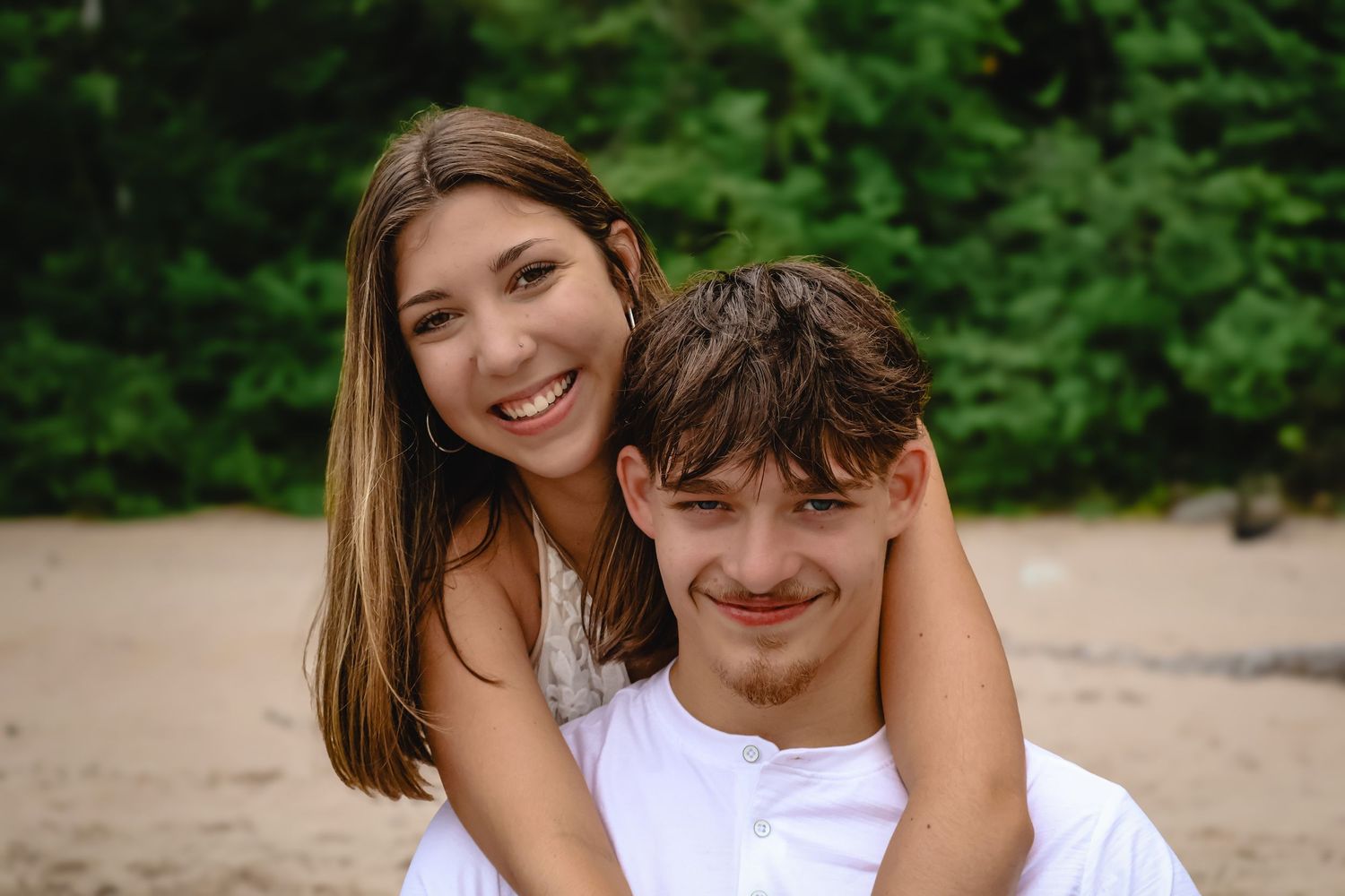 Boyfriend and girlfriend at the beach