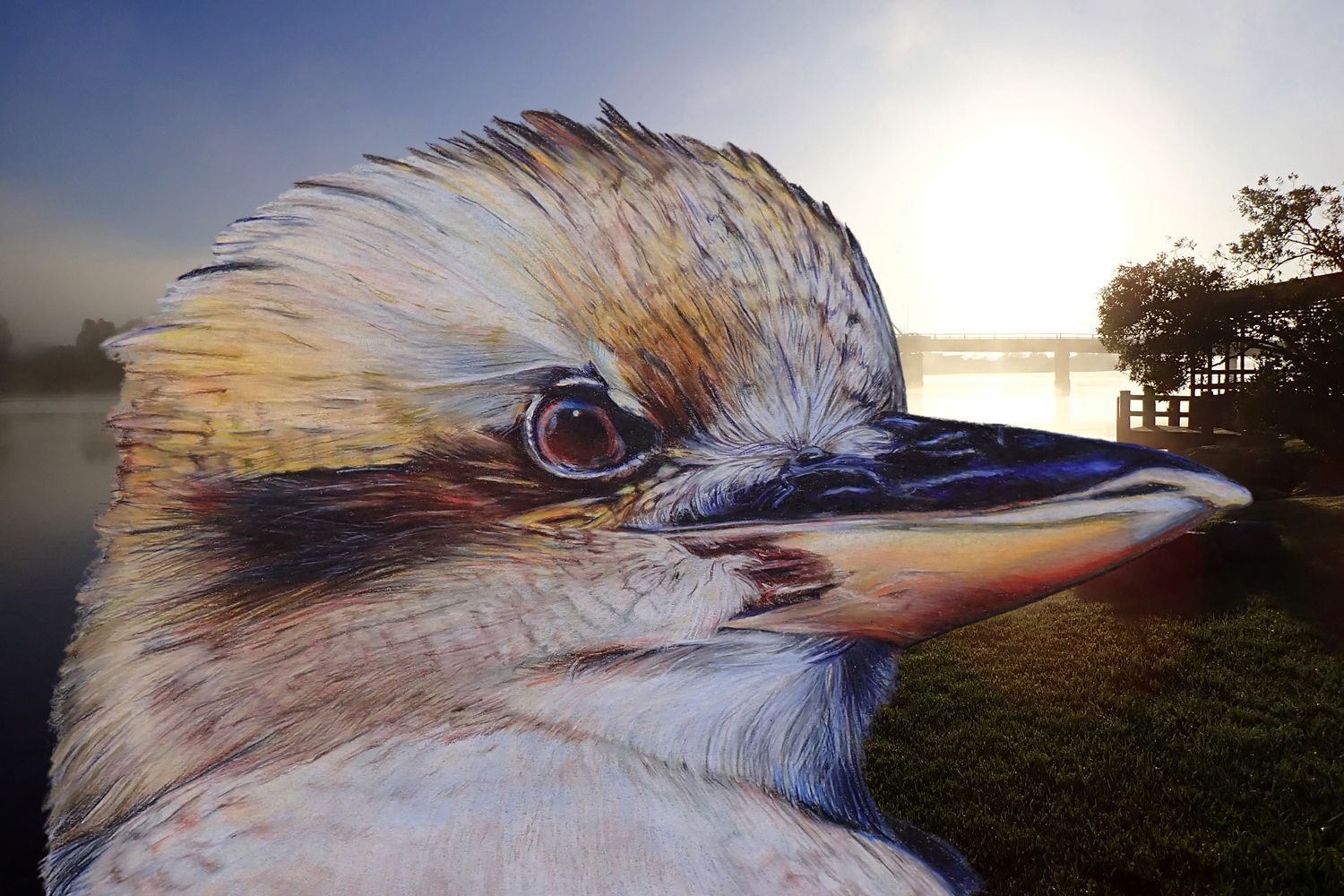 Completed artwork by landscape and wildlife artist, Katelizabeth. Print available.