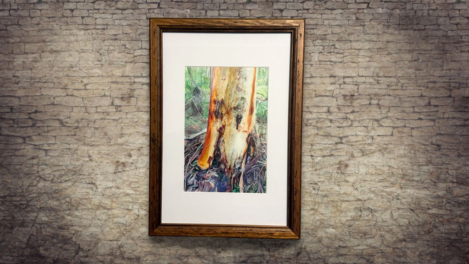 Completed artwork by landscape and wildlife artist, Katelizabeth. Botannical Eucalyptus Tree Coffs Harbour Botanic Gardens.