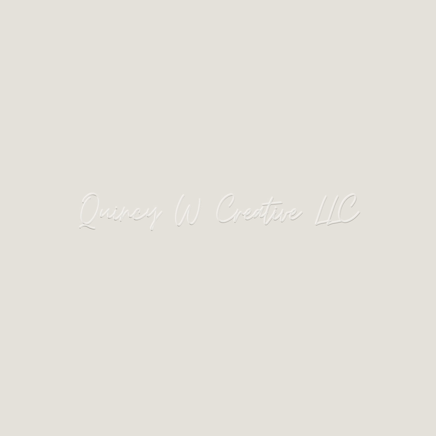 White signature or text scribbled on a light beige background with minimalist design.