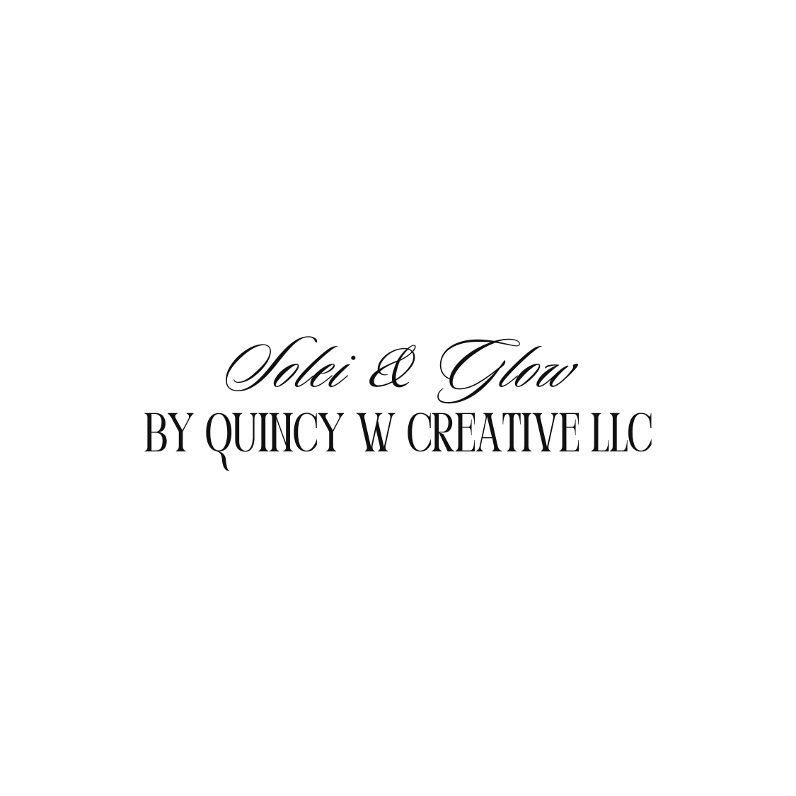 Elegant script text showing 'Peace & Grace' with 'BY QUINCY W CREATIVE LLC' in a minimalist black and white design.