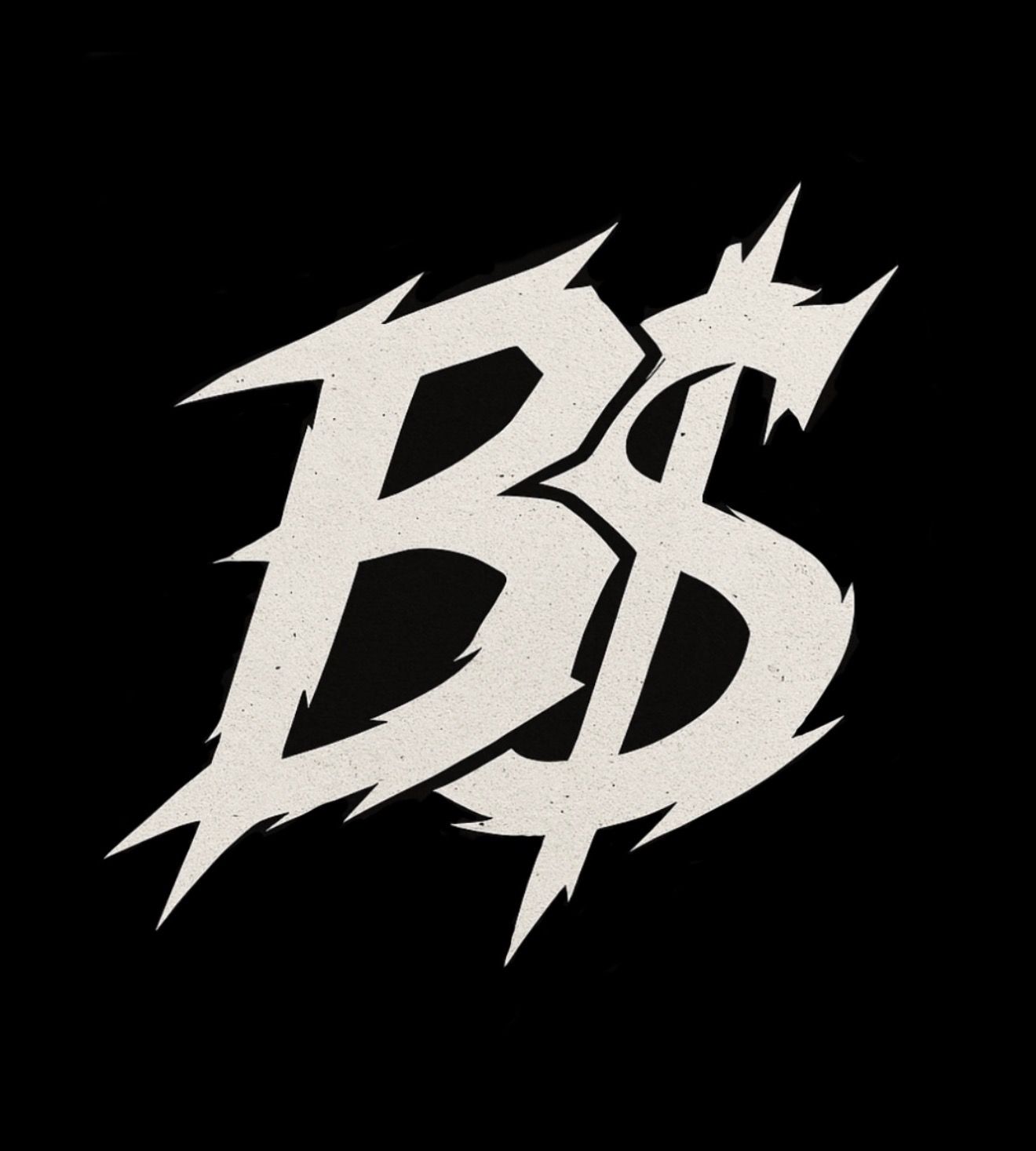 White angular text logo design on black background.