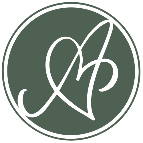 White geometric curved lines forming an abstract circular pattern on a dark green background.