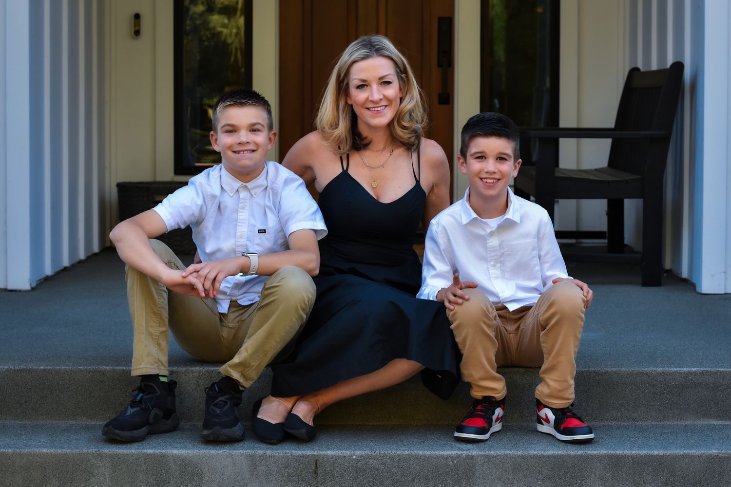 Beautiful West county family enjoy time on the porch in portrait by Sonoma county photographer smc shots