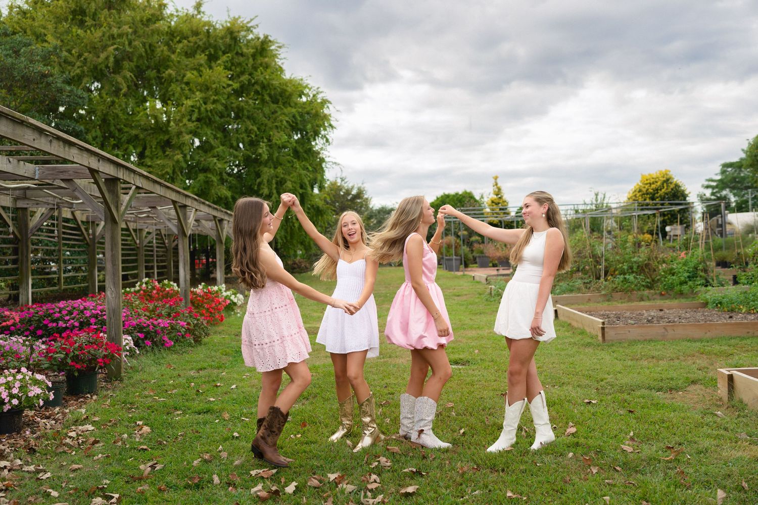 Group of teenage girls during a birthday session in Raleigh NC