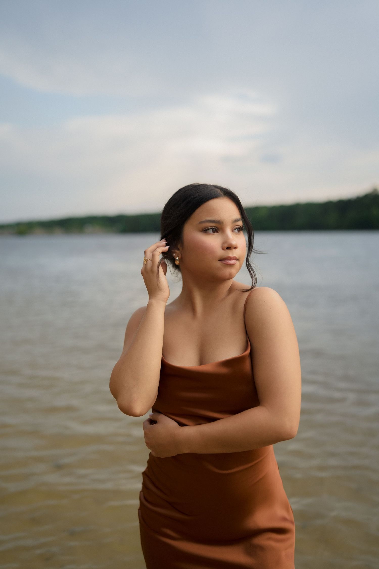 Creative dancer portrait by the lake in Raleigh NC