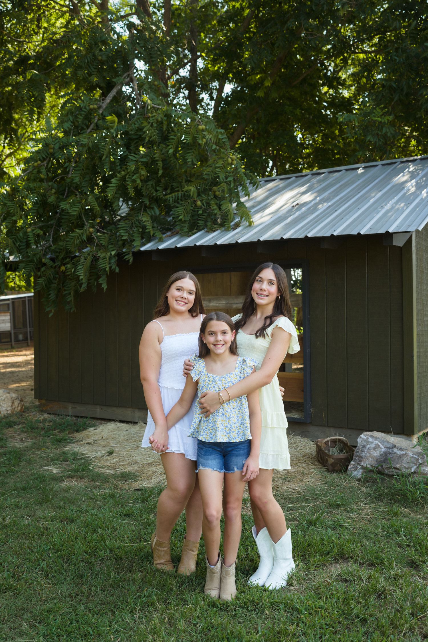 Sibling portrait session outdoors in Garner NC