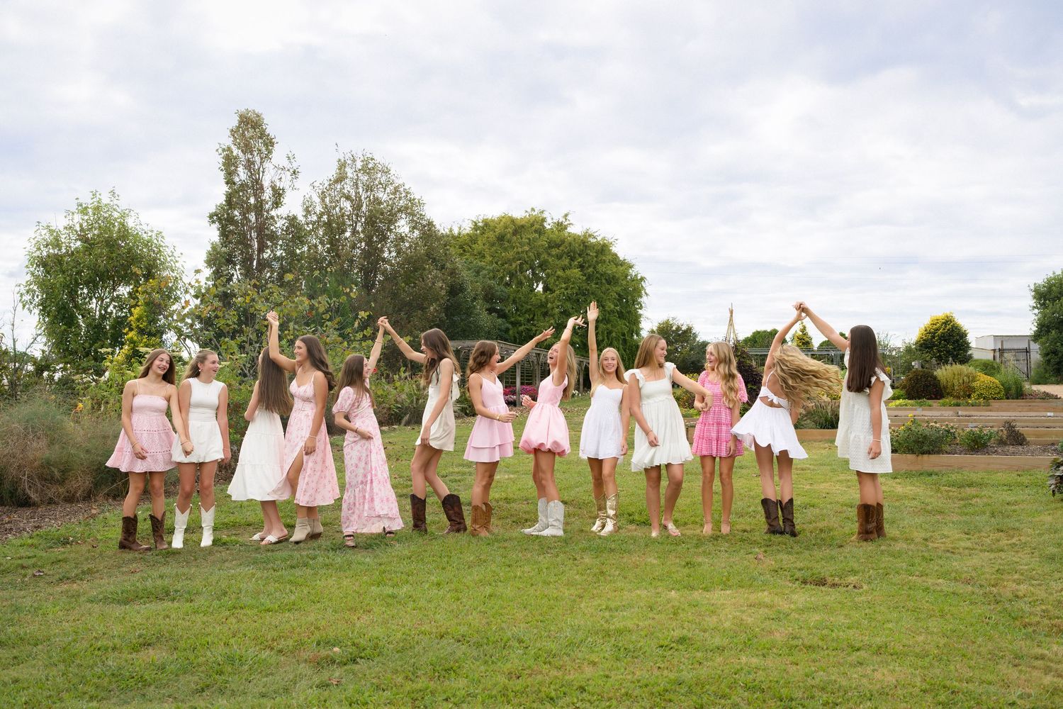 Teen girls laughing together during a birthday photo session