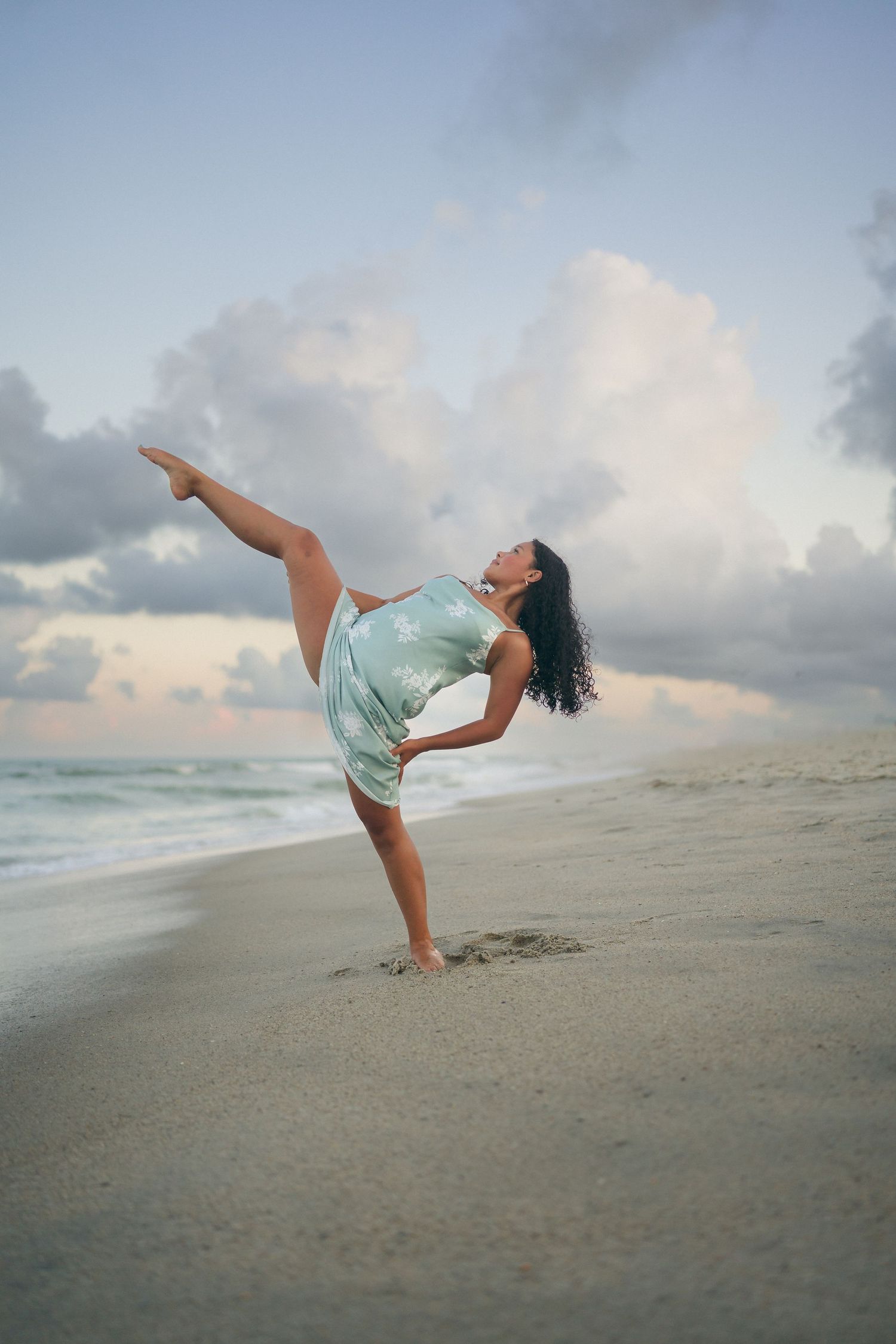 senior dancer portrait in Carolina beach - contemporary movement outdoor session