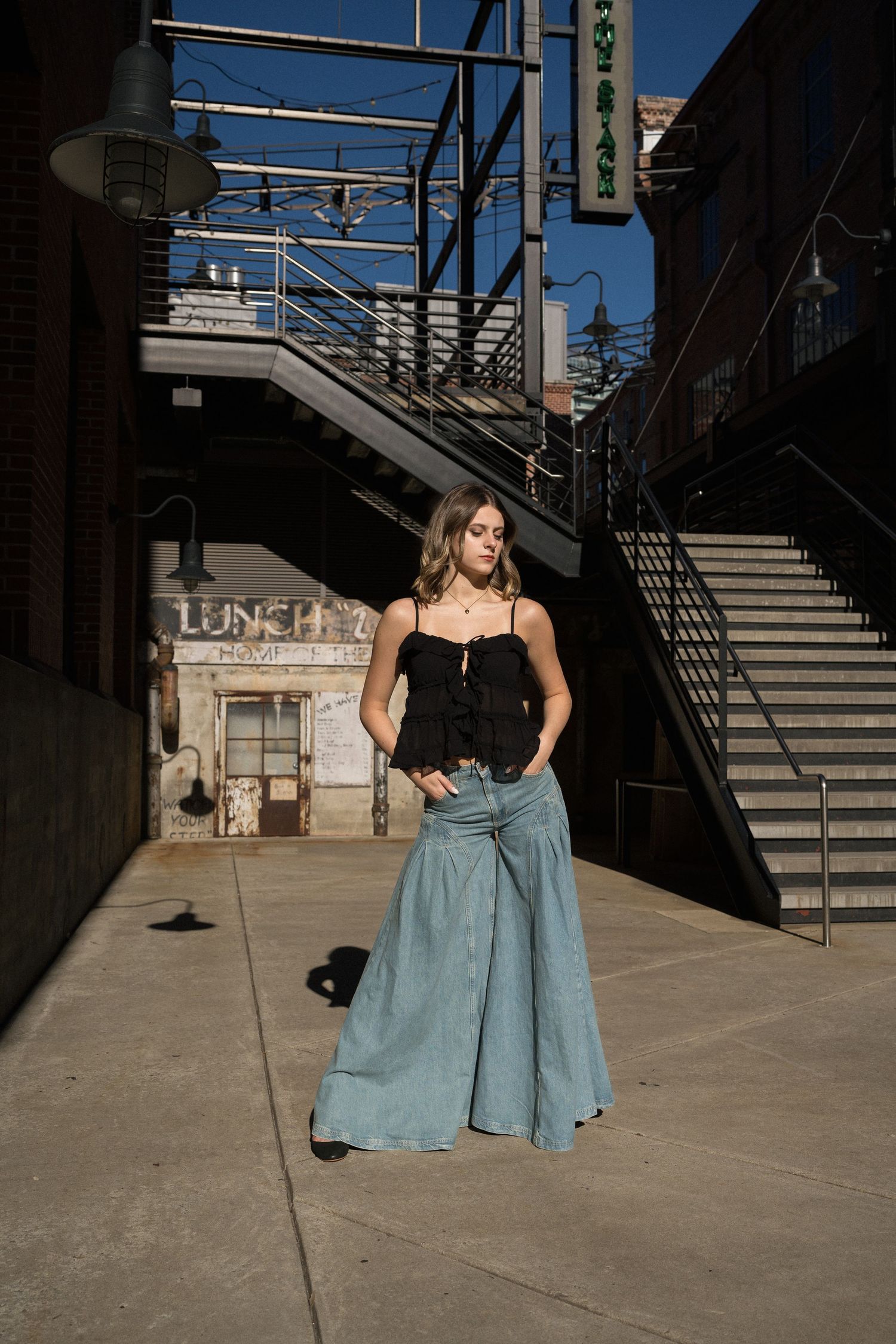 Teen dancer portrait at American Tobacco Campus in Durham, NC
