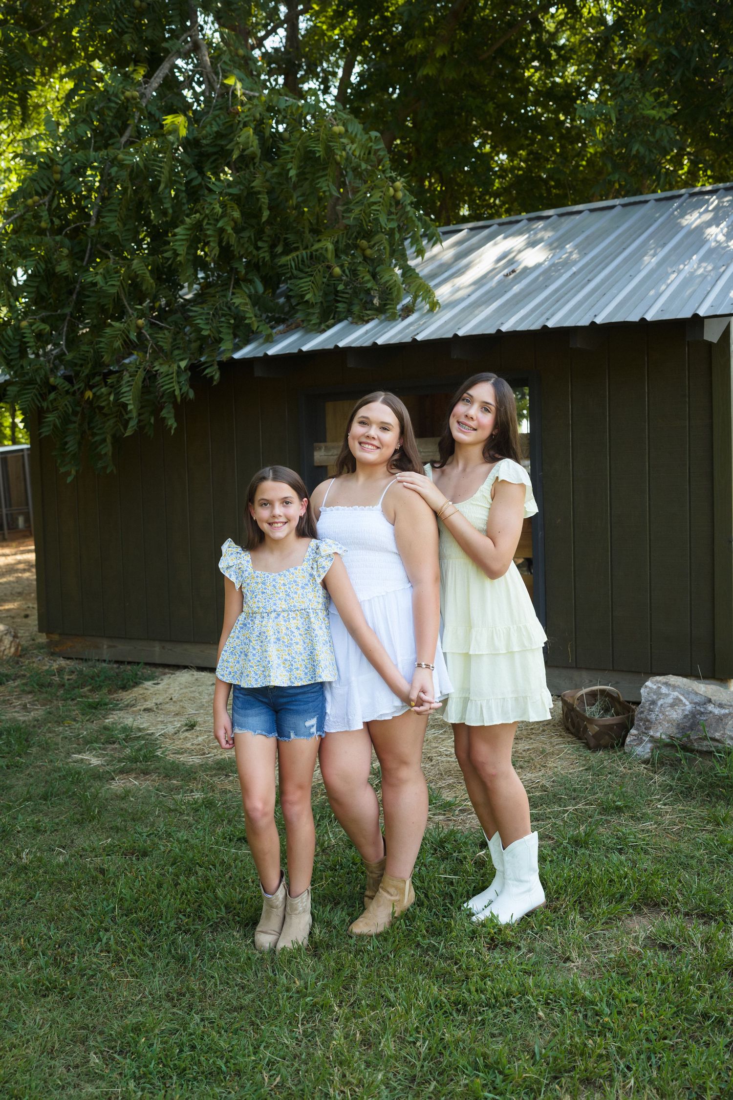 Sibling portrait session outdoors in Garner NC