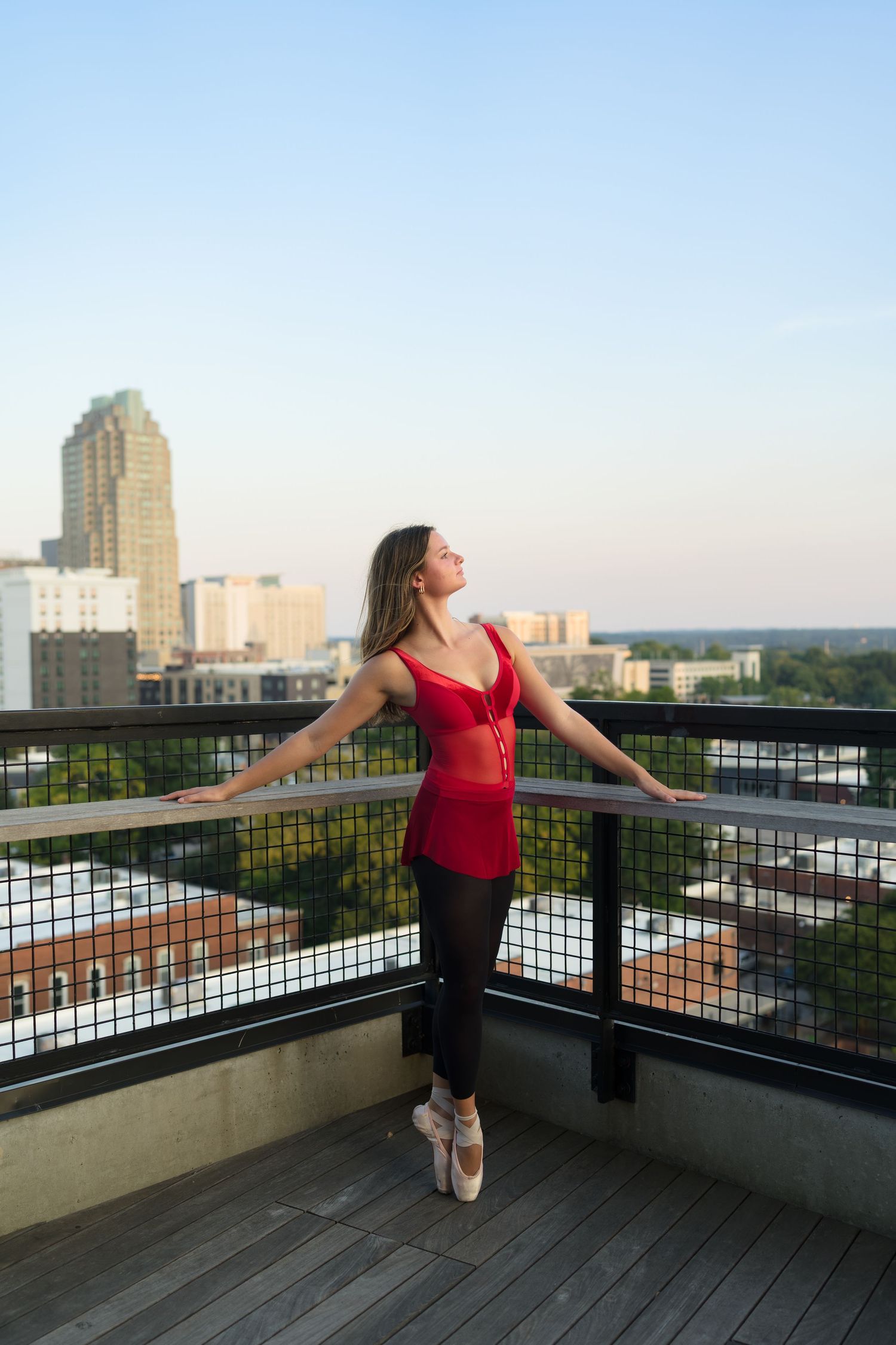 dance senior photos Raleigh NC - ballet dancer with pointe shoes
