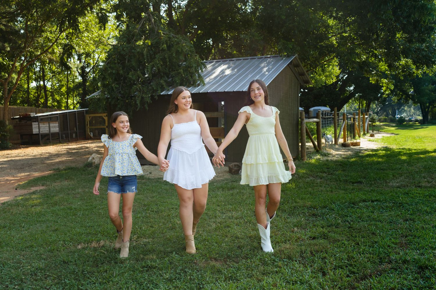 Sibling portrait session outdoors in Garner NC