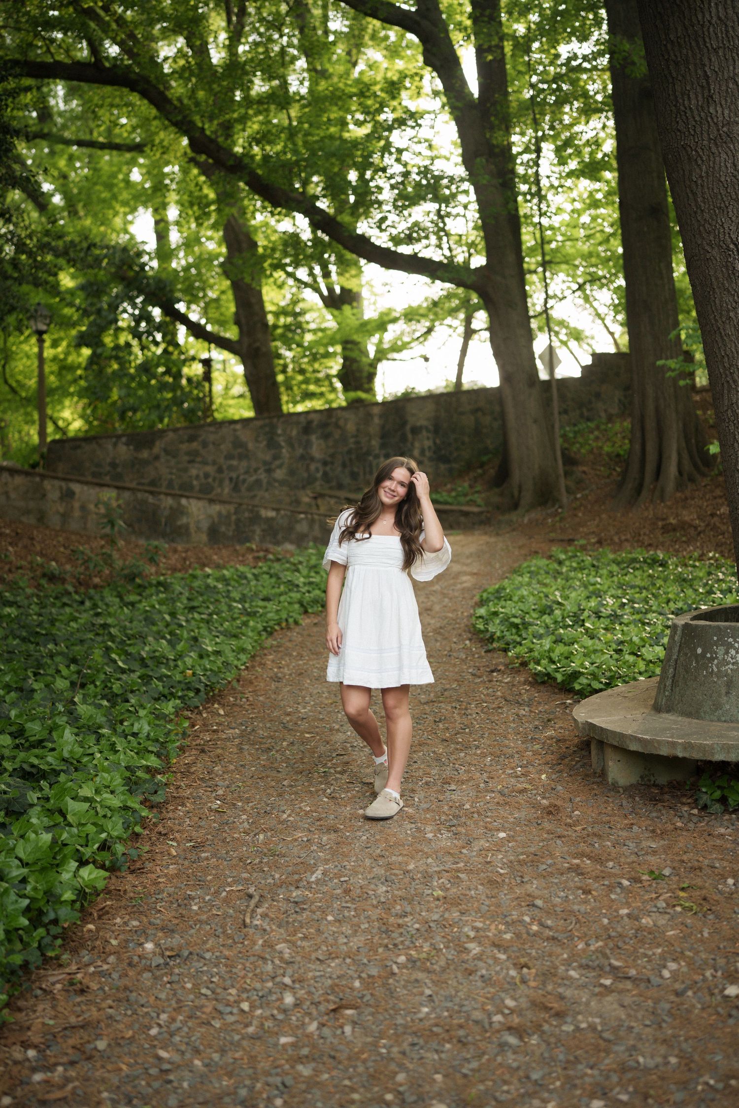 High school senior portrait session at Raleigh Rose Garden in Raleigh NC
