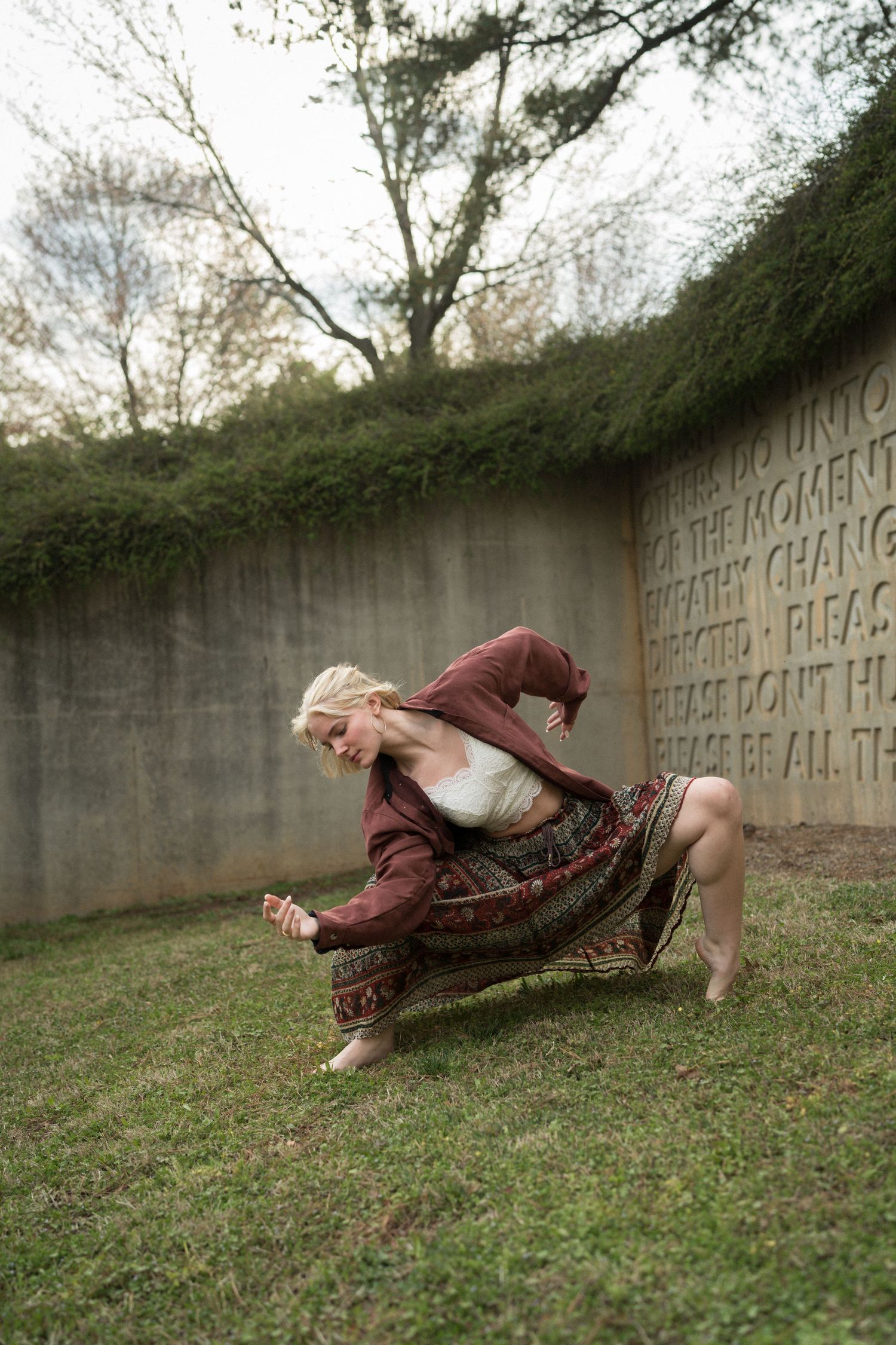 senior dancer portrait Raleigh NC - contemporary movement outdoor session