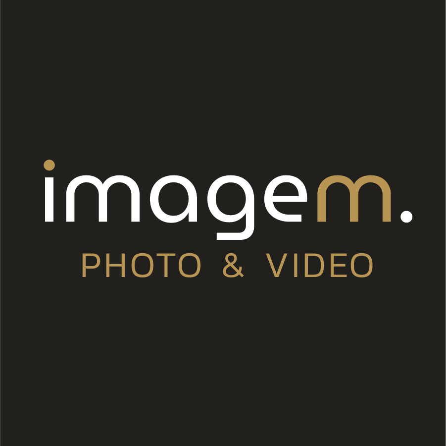 Imagem Photo & Video logo in white and gold text on black background.