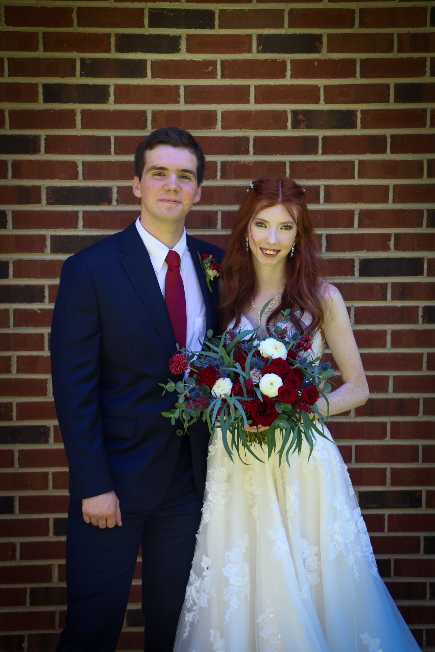 Goochland, VA Wedding- The bride and groom looking at the camera.
