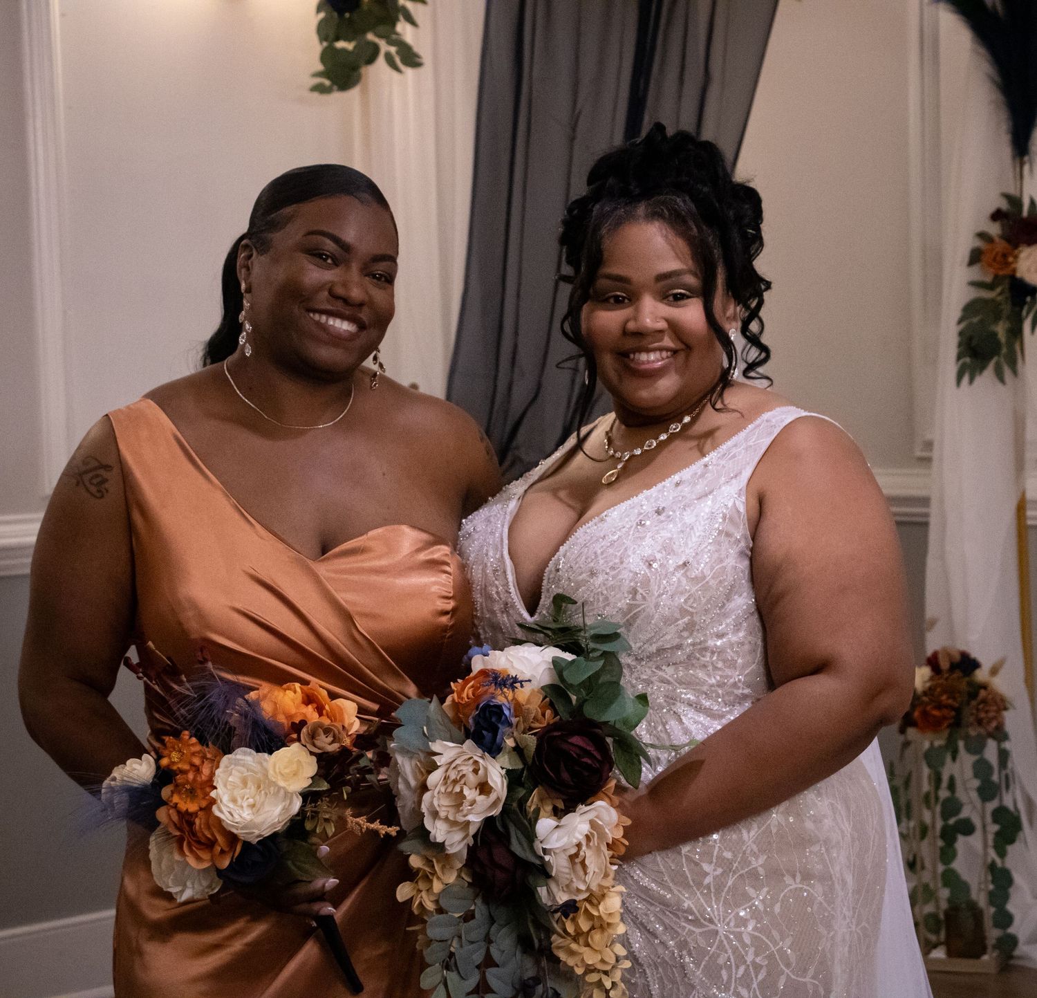 Richmond, VA wedding- The bride and her maid of honor.