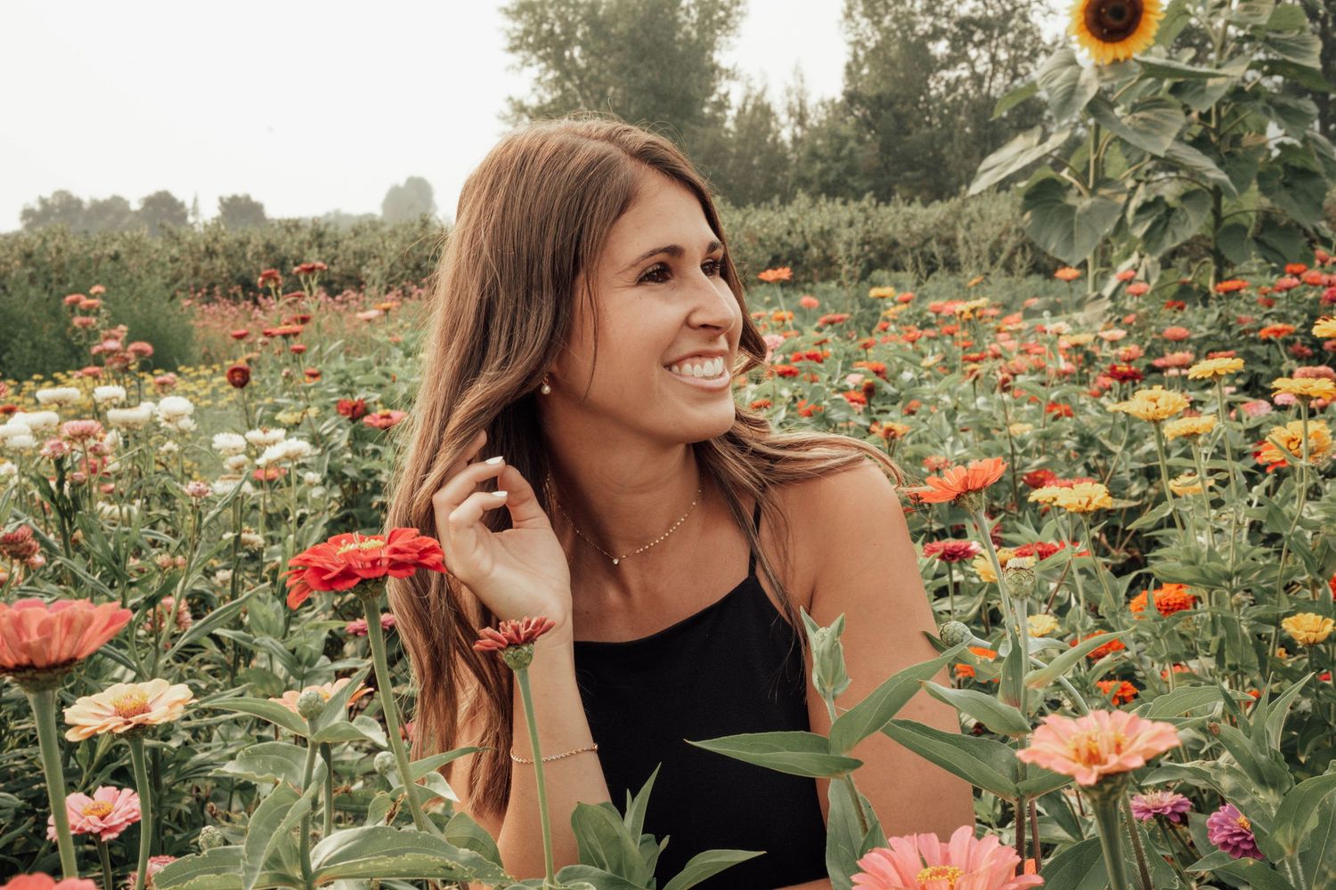 Beauté dans le champs de fleurs