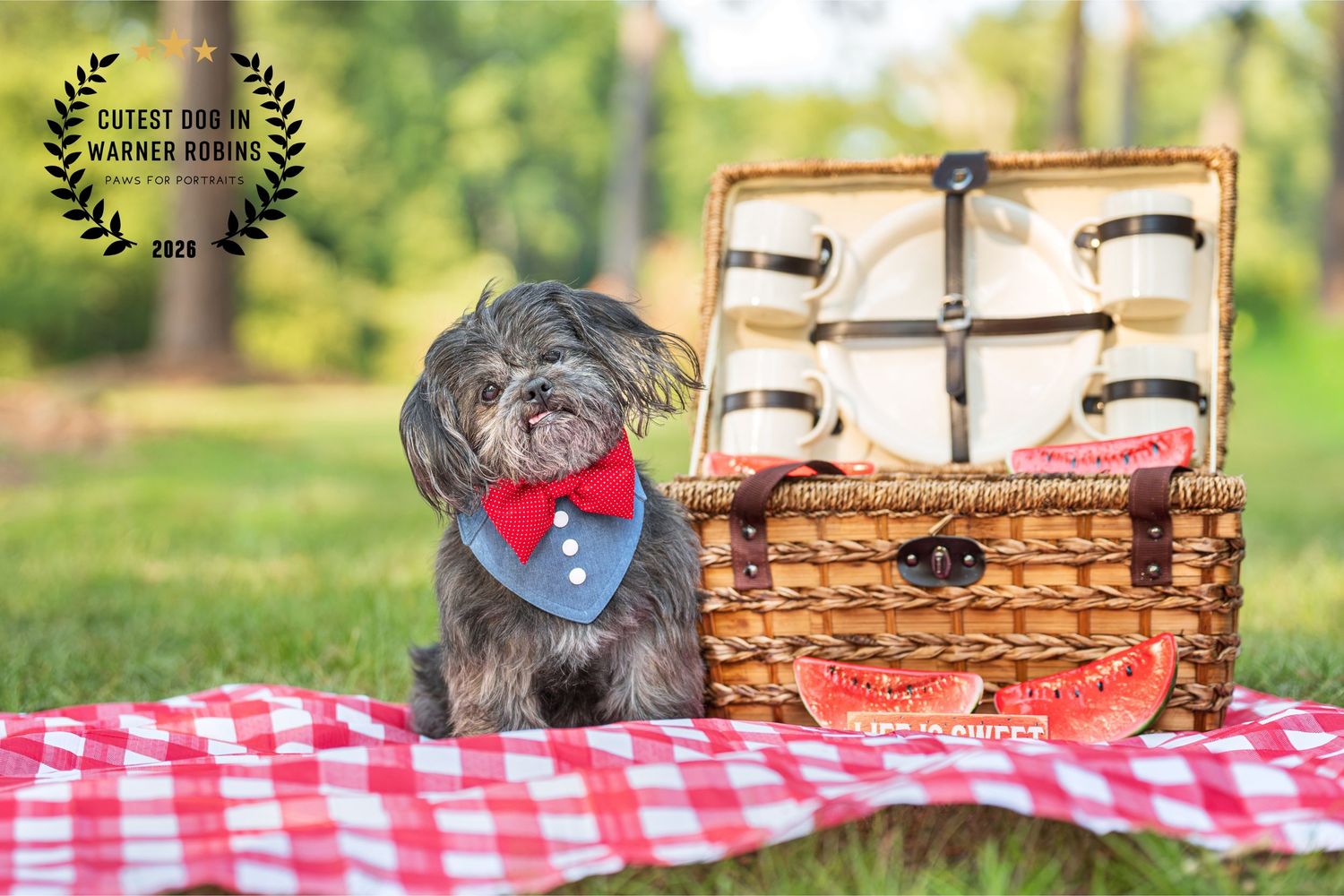 Cutest dog in Warner Robins winner 2026- dog photographer and photoshoot with paws for portraits in Middle Georgia.