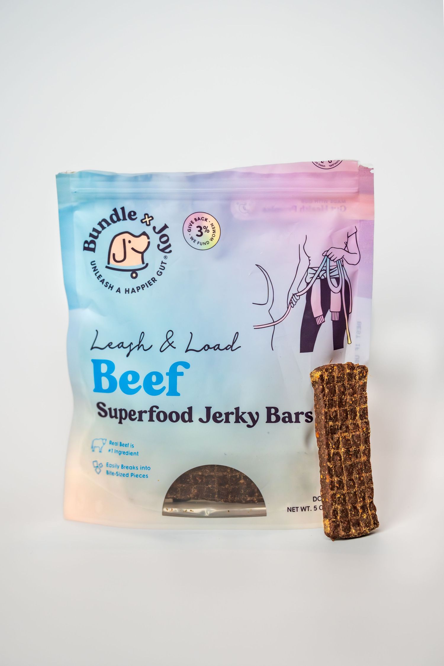 Bundle and joy dog treats in a studio