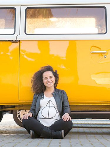 Sessão fotográfica de gravidez - fotografias profissionais de grávida em Lisboa - VW pão de forma