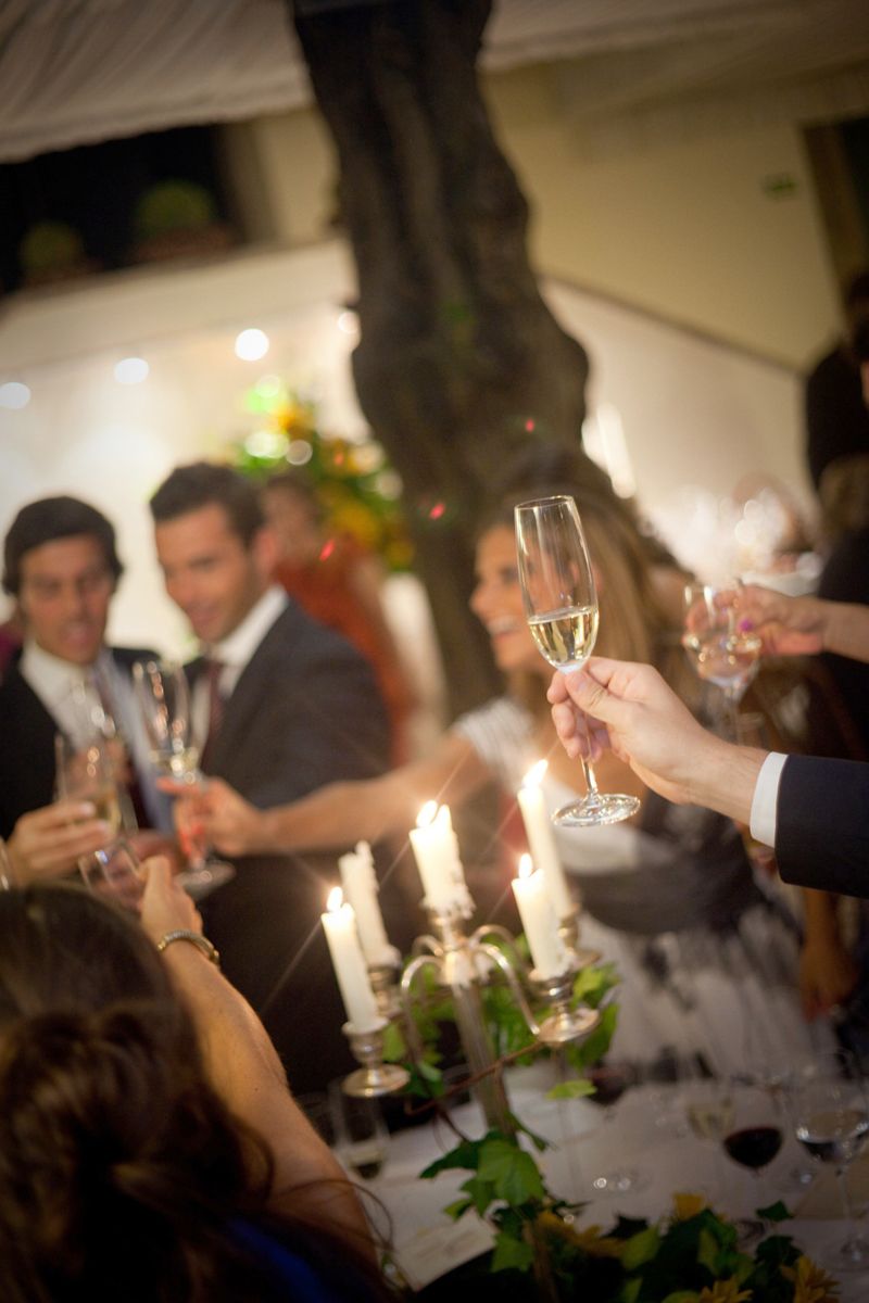 Reportagem de casamento na Quinta do Pé da Serra - brinde aos noivos
