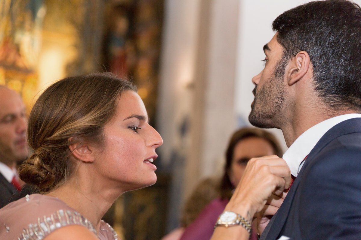 Reportagem de casamento na Quinta da Serra em Sintra - momentos na Igreja dos Salesianos do Estoril