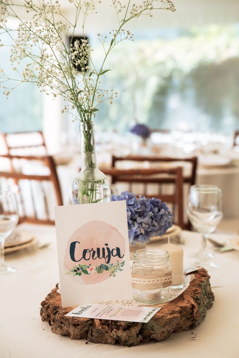Reportagem de casamento na Herdade da Agolada de Cima - detalhes da decoração das mesas