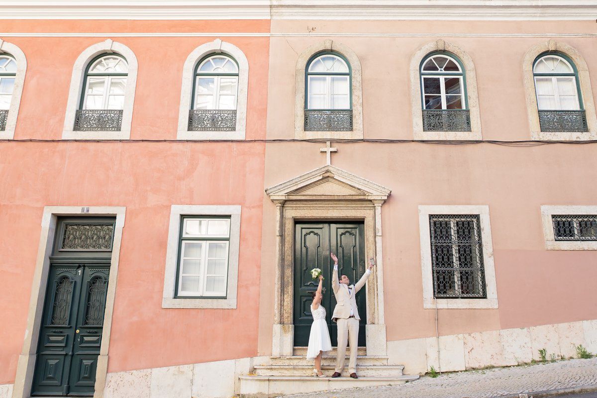 Reportagem de casamento no Hotel da Estrela - saída da capela