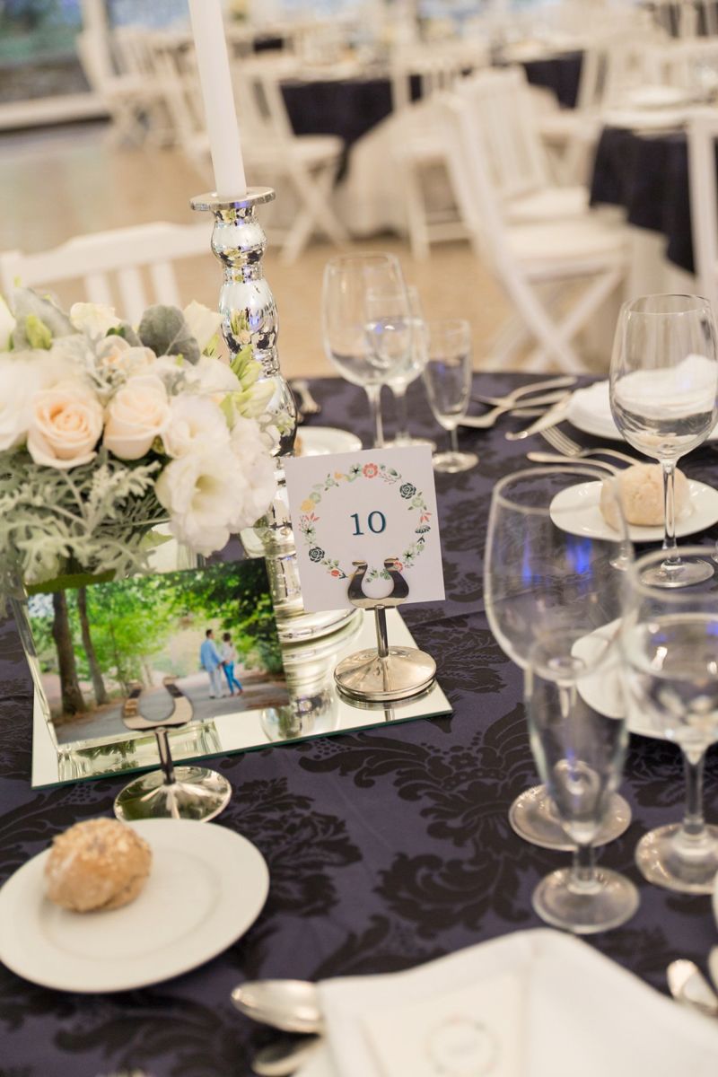 Reportagem de casamento na Quinta da Serra em Sintra - detalhes das mesas