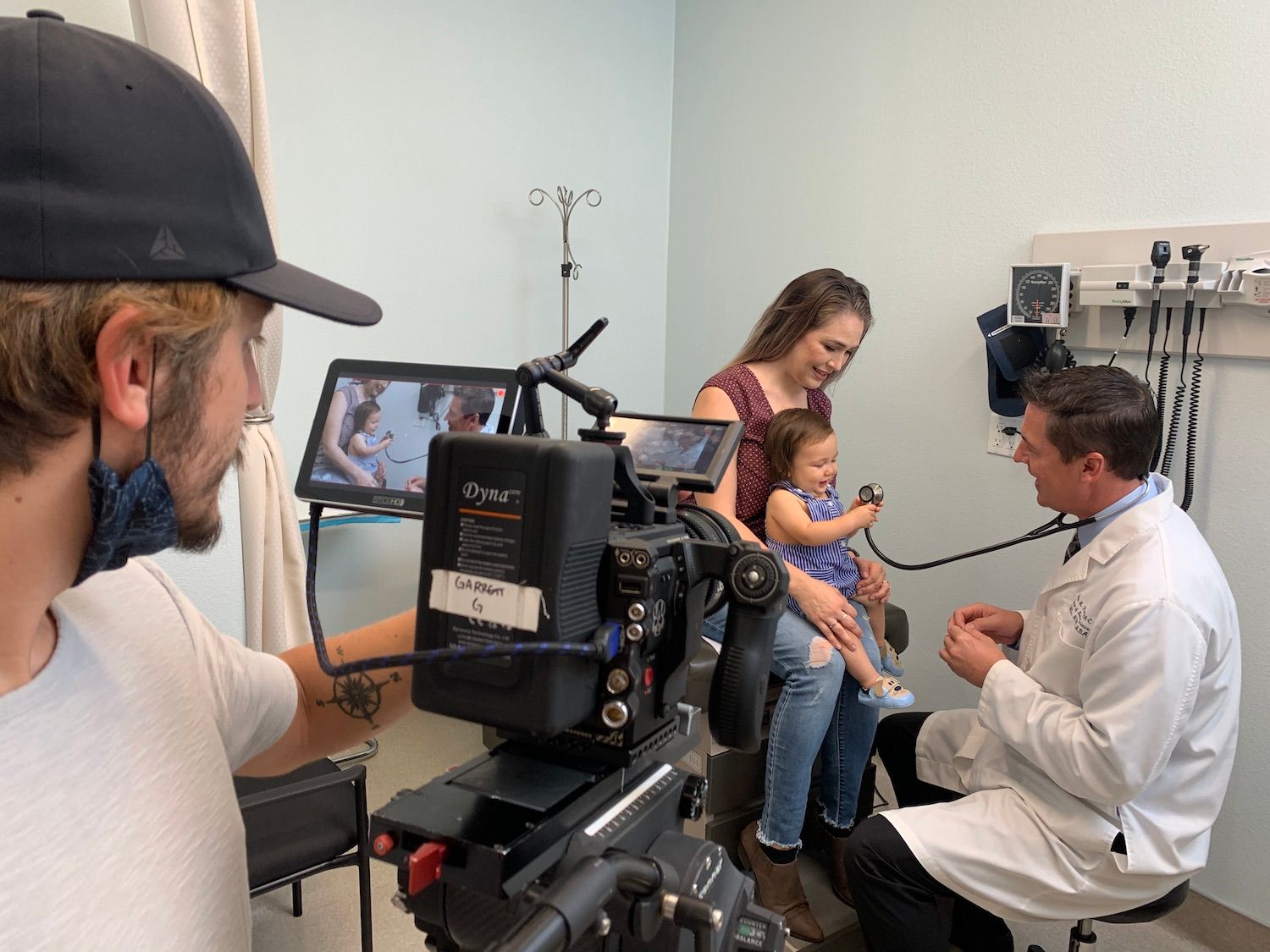 Behind the scenes at an Urgent Care video shoot