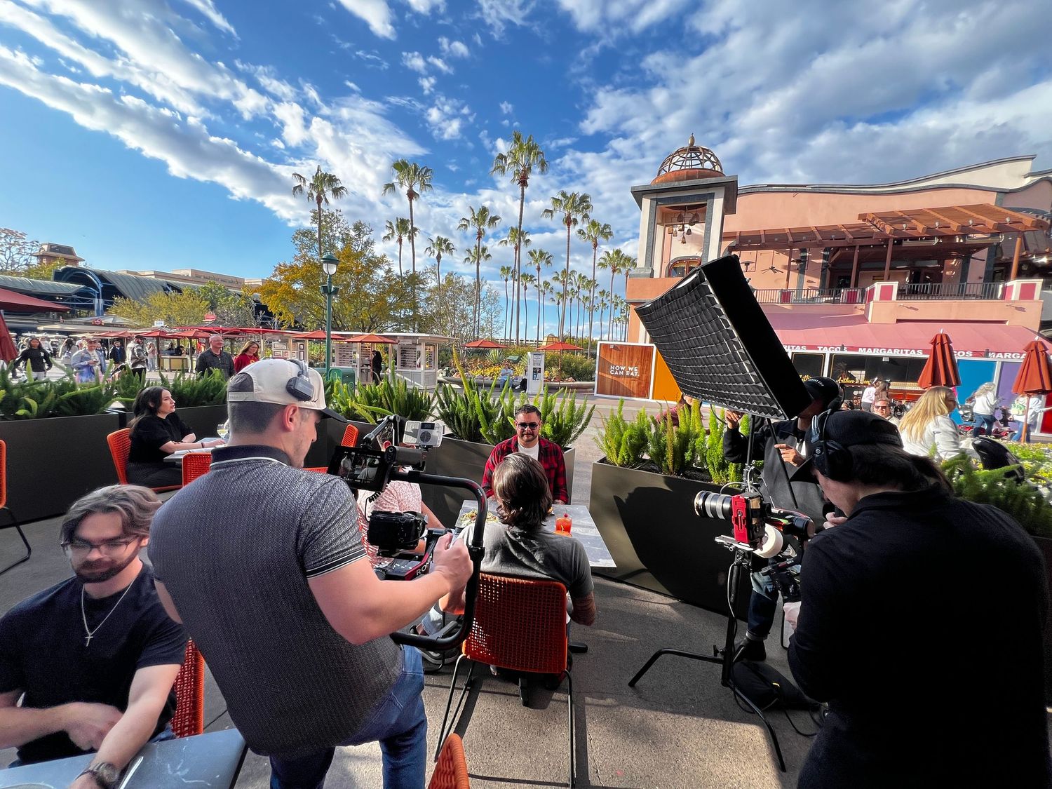 Behind the scenes at a restaurant video shoot at the Jazz Kitchen
