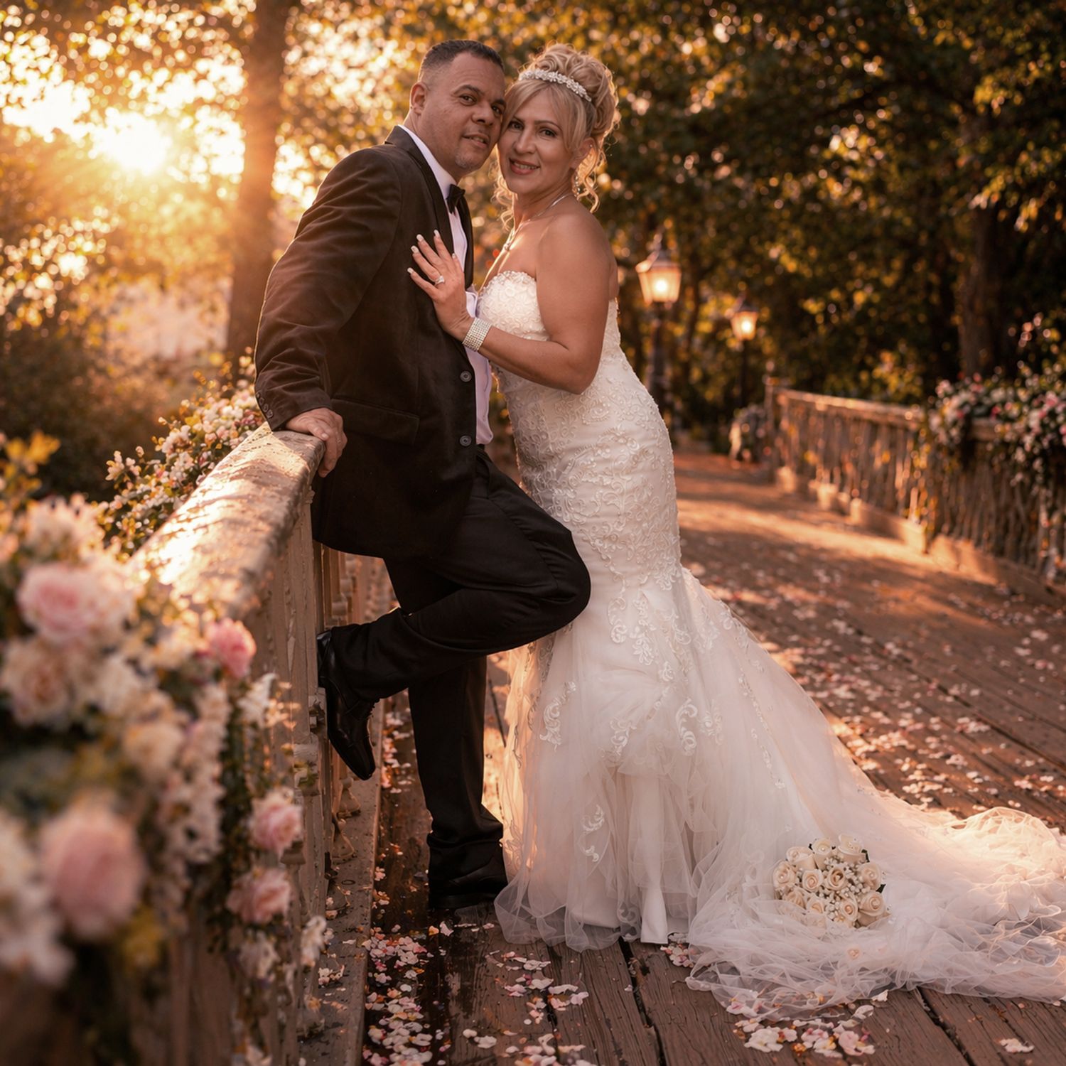Featured wedding cover image of bride and groom in romantic pose