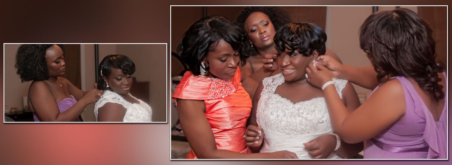 Bride surrounded by family and friends during emotional getting ready moments