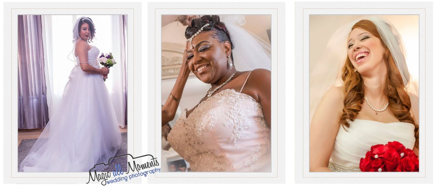 Elegant collection of bridal portraits showcasing different styles