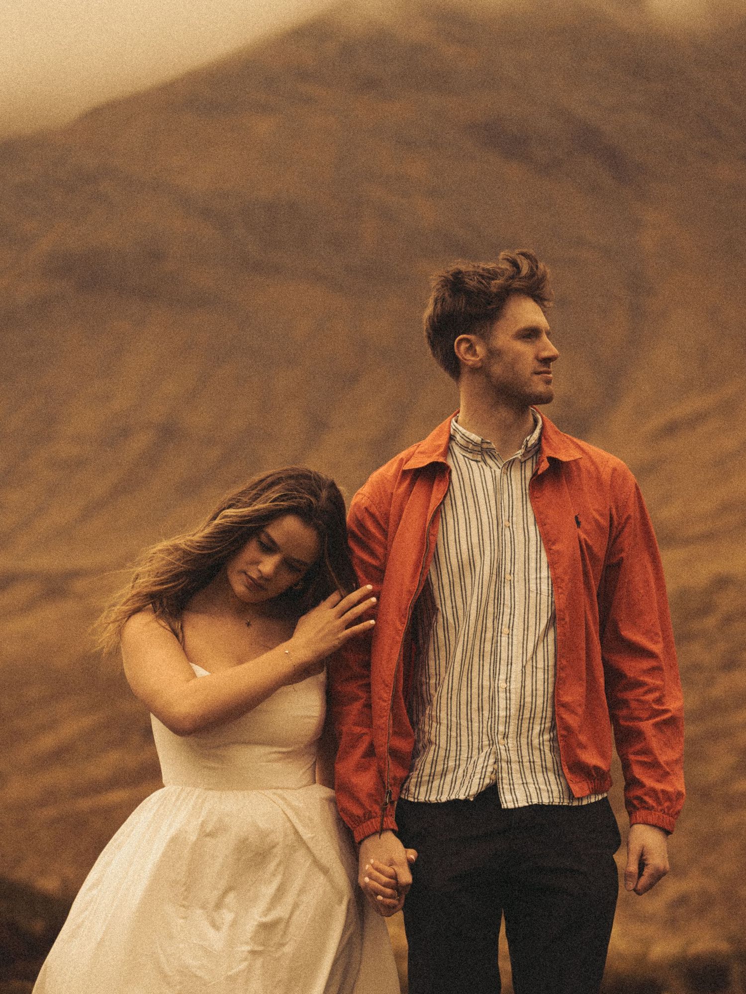 Cinematic, editorial, engagement shoot. Engagement shoot, couples photographer. Highland elopement. Fine art photography.