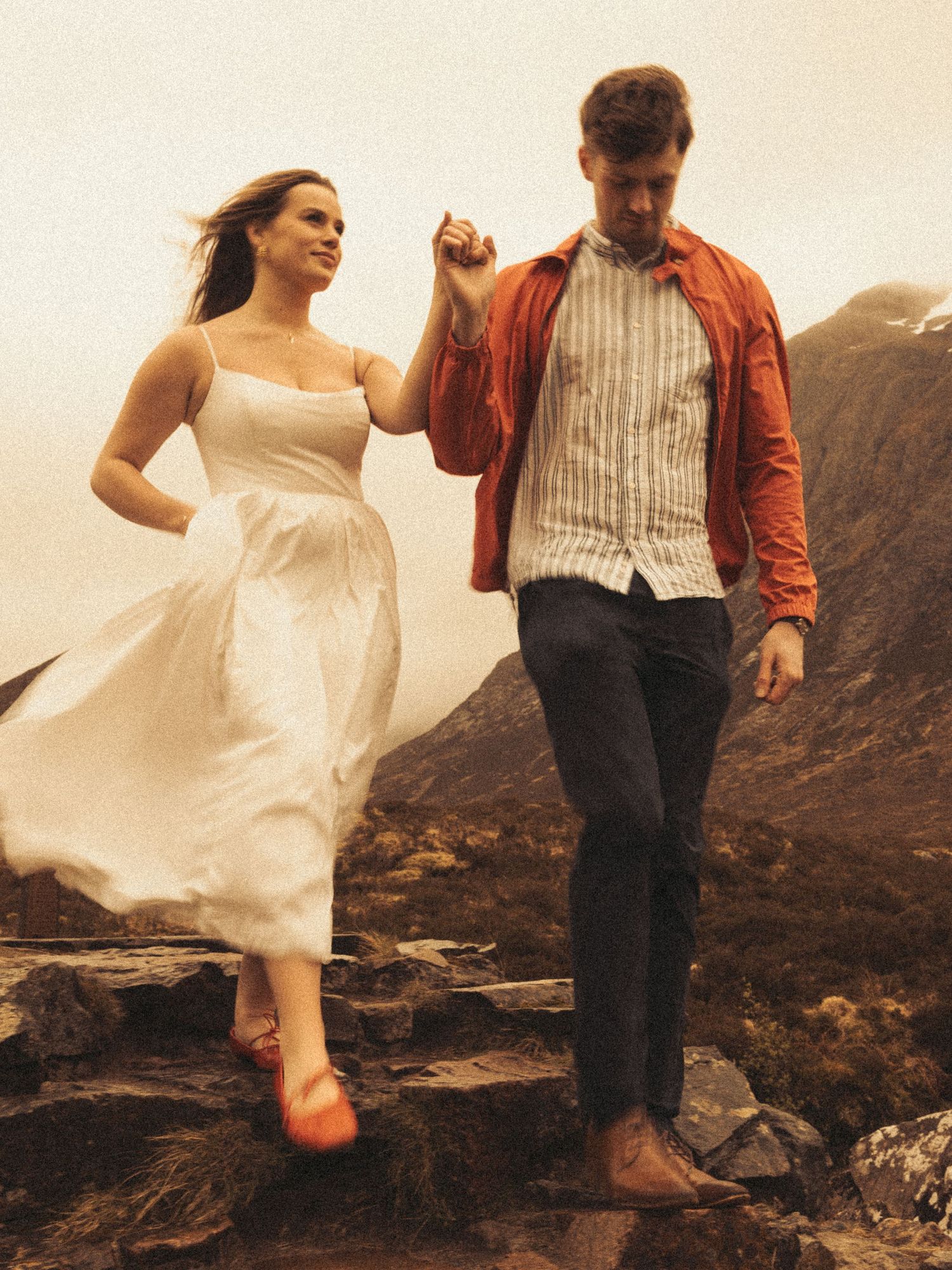 Cinematic, editorial, engagement shoot. Engagement shoot, couples photographer. Highland elopement.