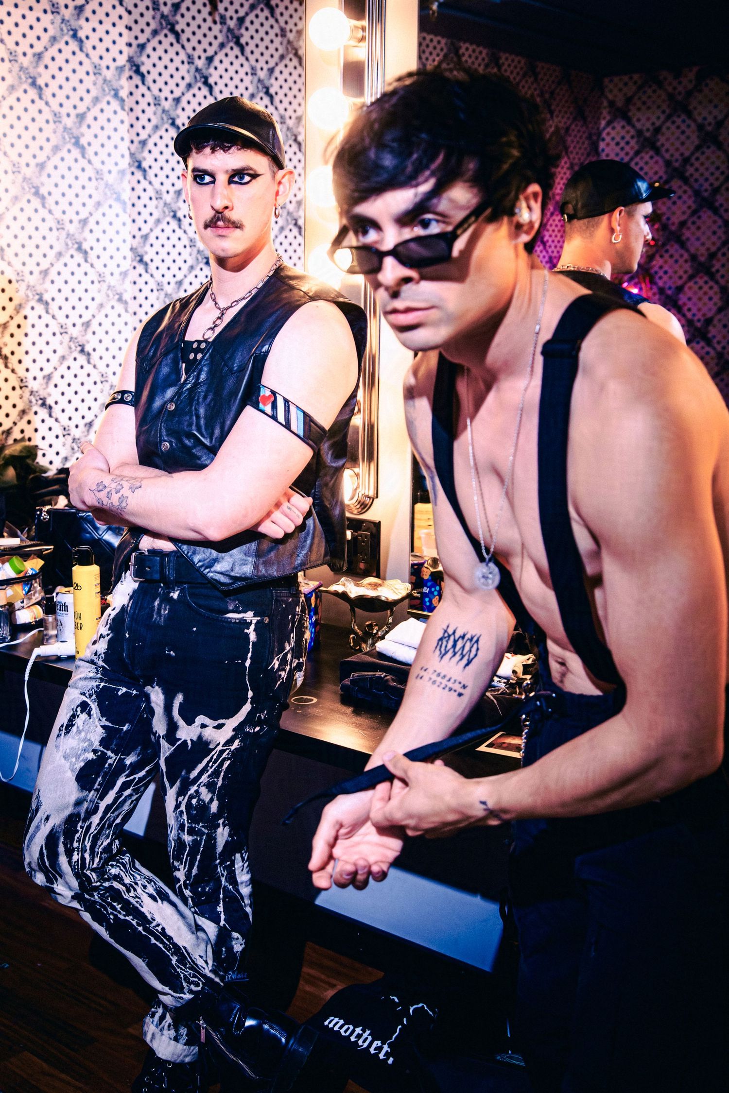 Drippy and Tyler from Pixel Grip in a green room portrait. (Peaches Tour at The Bellwether)

© snapnon 2026