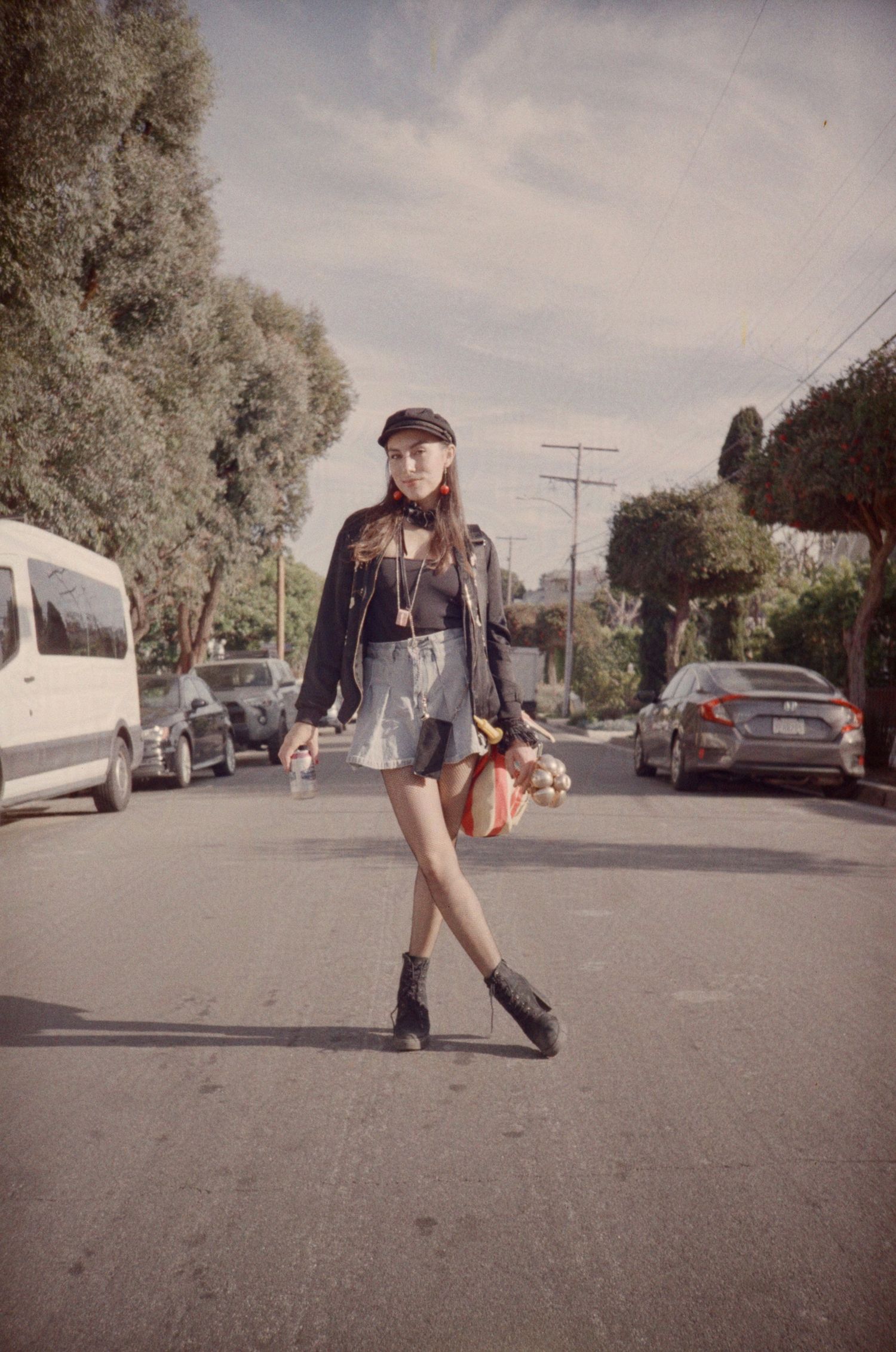 Professional clown Miss Trouble poses on a street in Santa Monica.

35mm film photo
© snapnon 2026