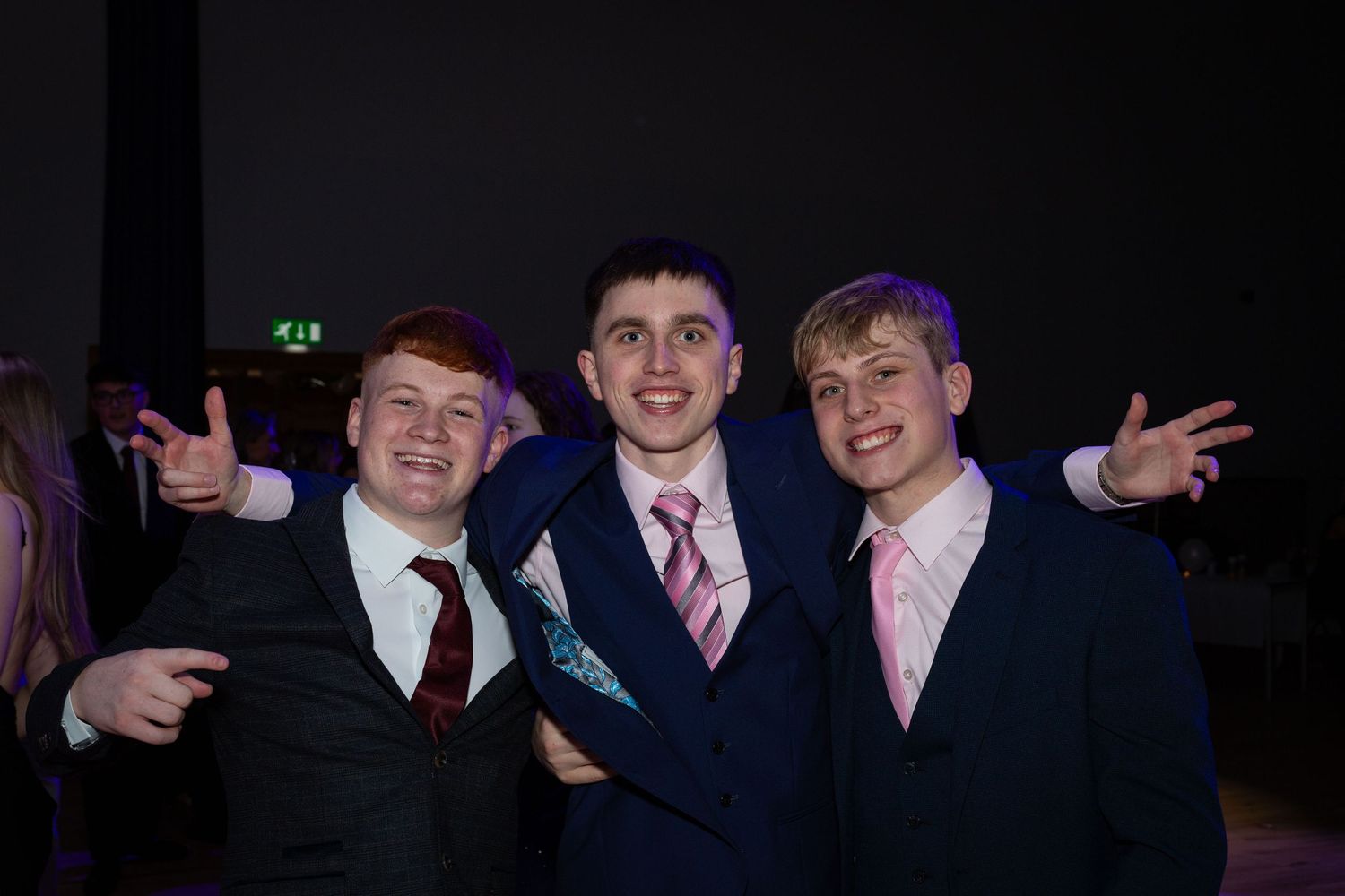 3 Friends posing for the camera at a winter school party in Edinburgh in colour.

Edinburgh Event Photographer.