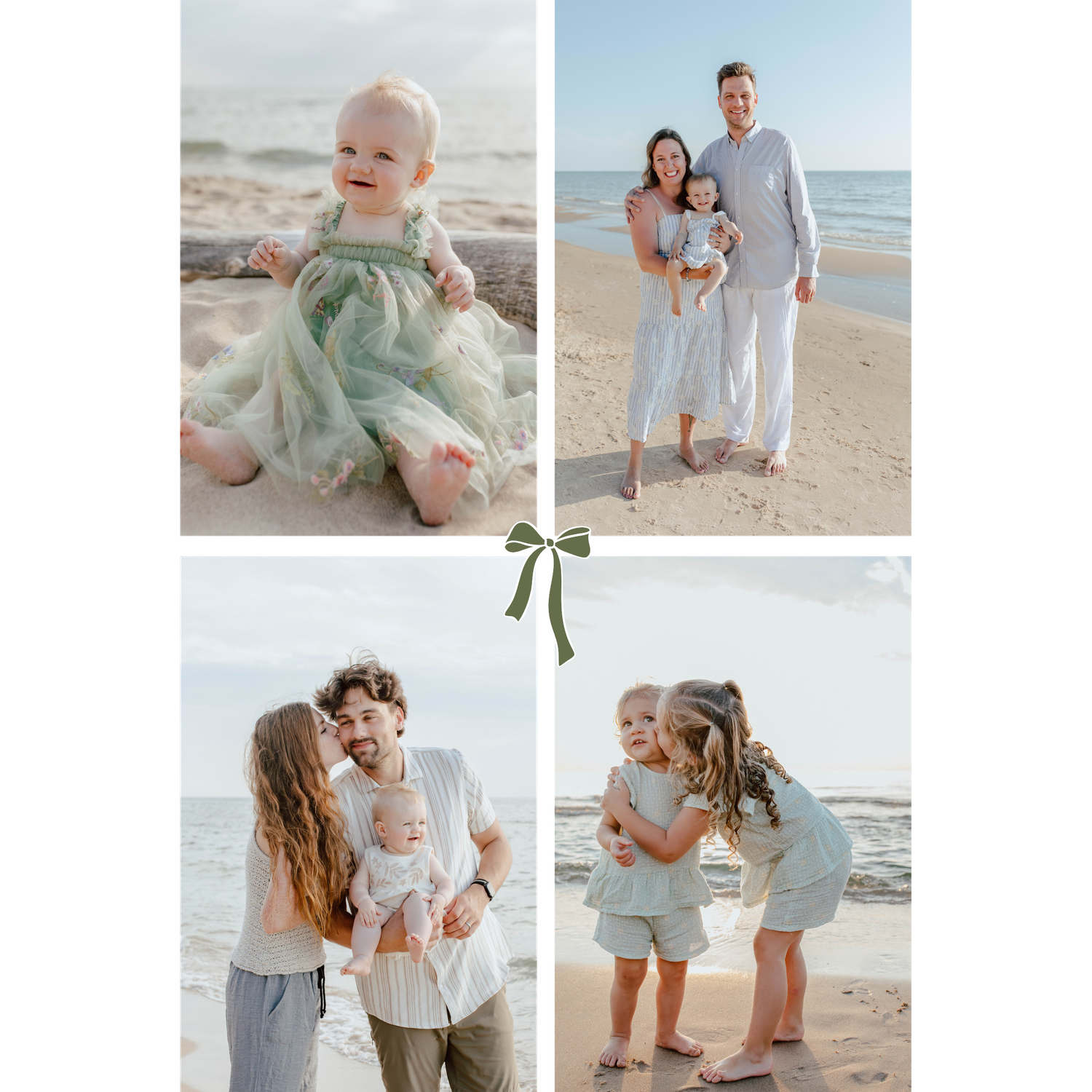 Four photos in a grid that show happy children and families.