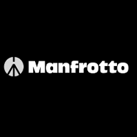A black Manfrotto camera equipment logo displayed against a white background.